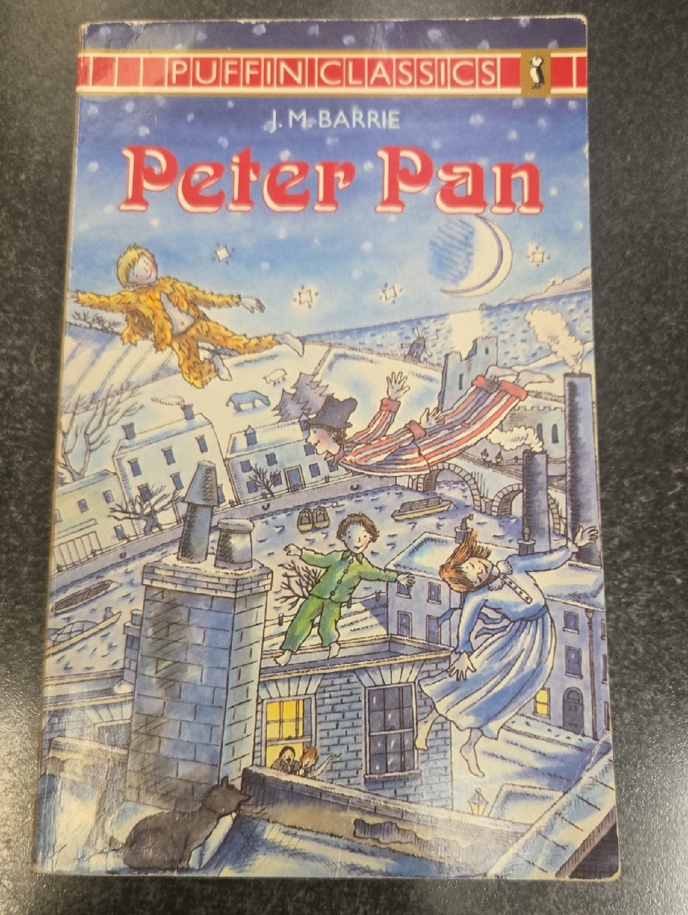 Puffin Classics Peter Pan Kids Book - Blue Illustrated Cover